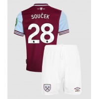 West Ham United Tomas Soucek #28 Domaci Dres za djecu 2024-25 Kratak Rukav (+ Kratke hlače)